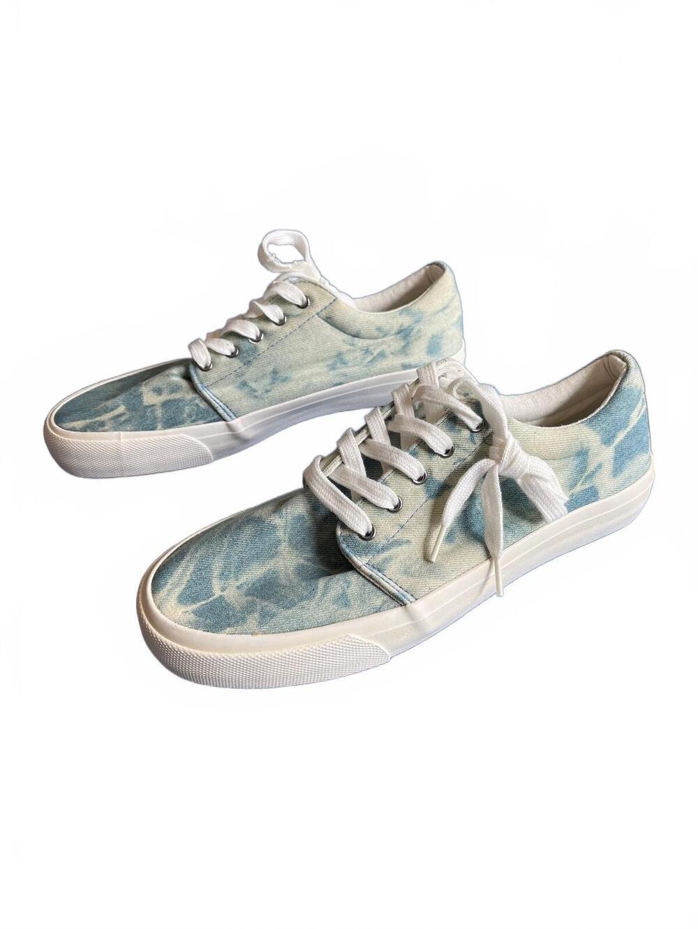 American Eagle Men's Sneakers Size 9 Blue Tie-Dye Casual Shoes Lightweight Lace-